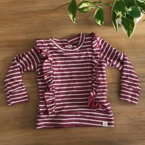Lulu and Roo striped ruffle shirt 12-18M